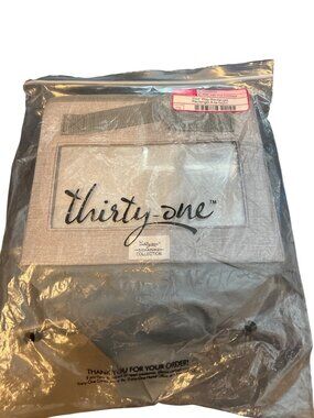 Thirty-One Your Way Rectangle Storage Bin Light Gray Crosshatch With Window New